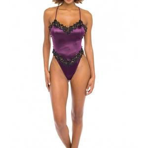 NEW OH LA LA CHERI thea floral teddy in italian plum / black